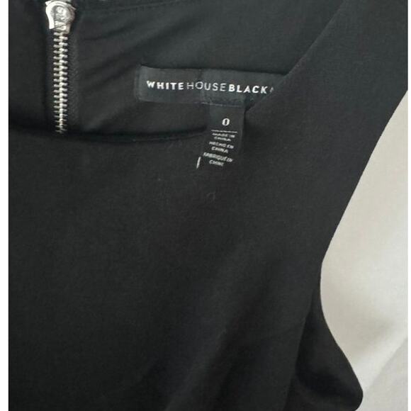 White House Black Market Black Fit & Flare Dress Size 0 with Side Pockets - Picture 2 of 16